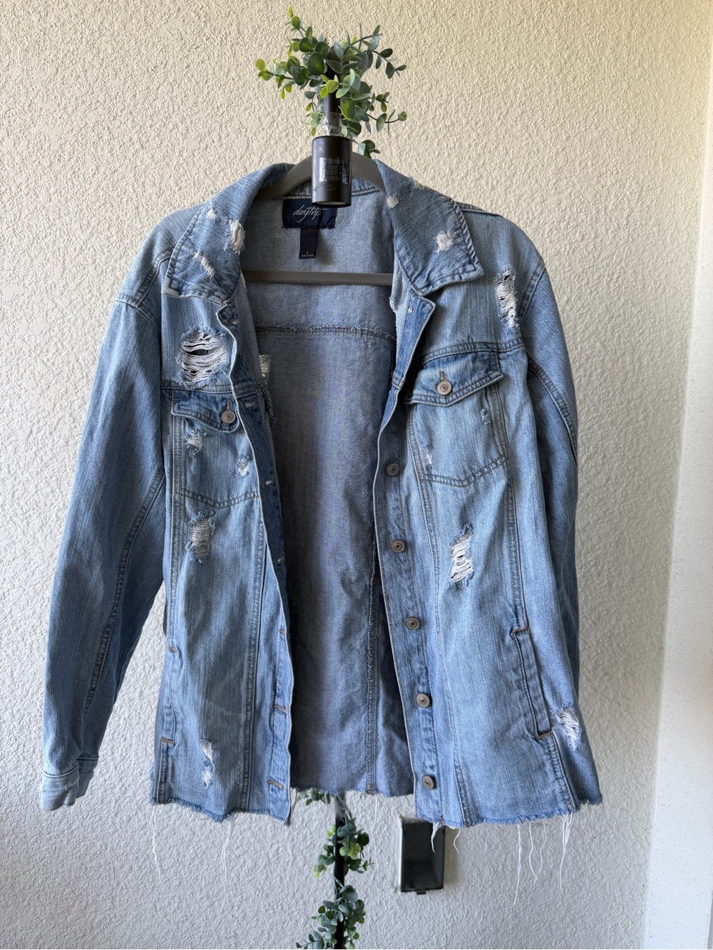 Daytrip Light Blue Distressed Denim Jean Jacket